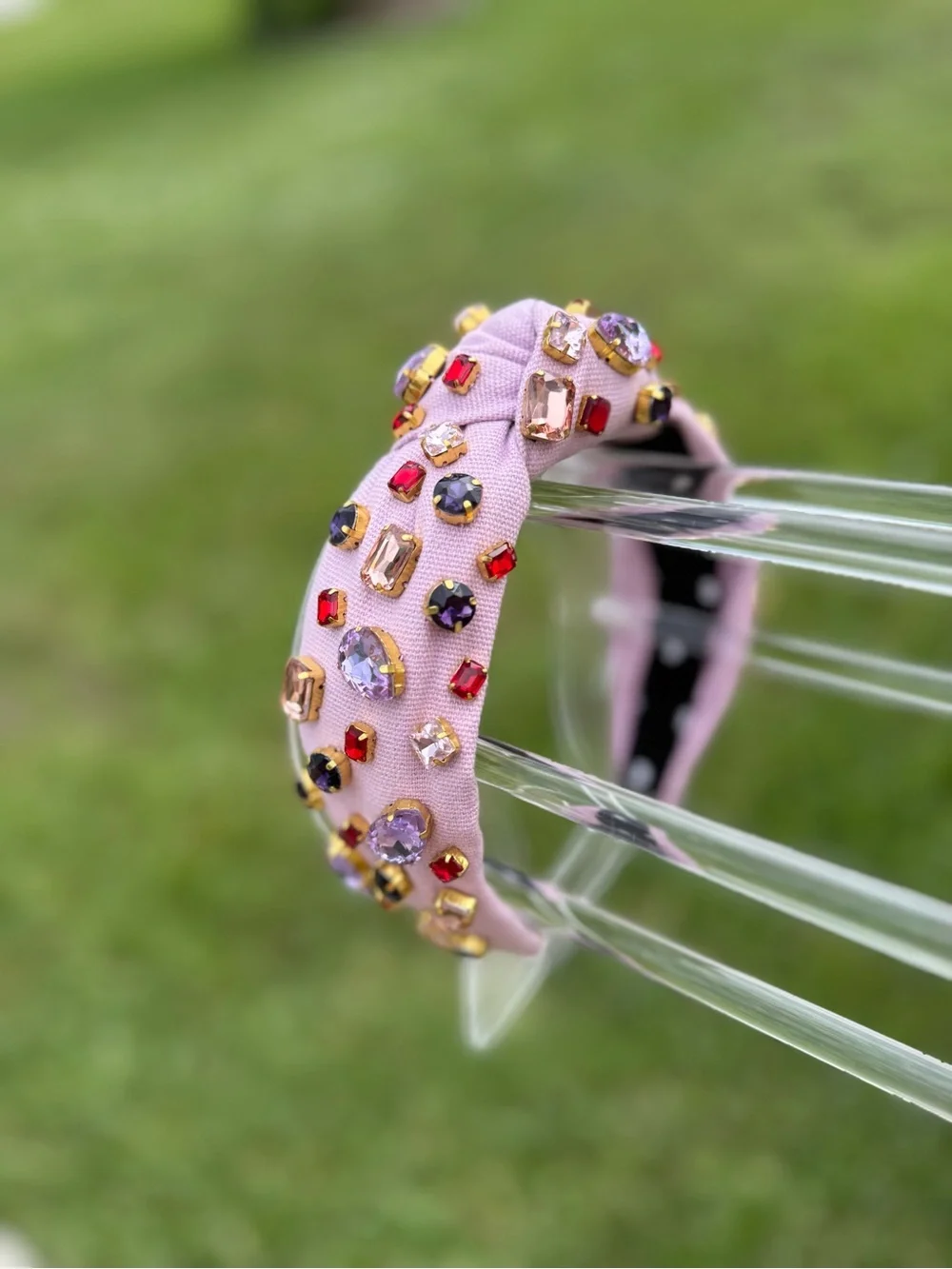 Lele Sadoughi x Atlantic Pacific Embellished Pink Jeweled Headband